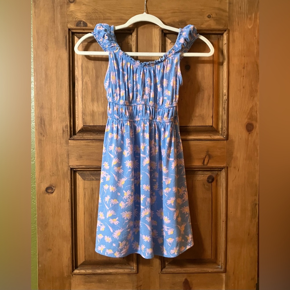 Blue Floral Girls Dress